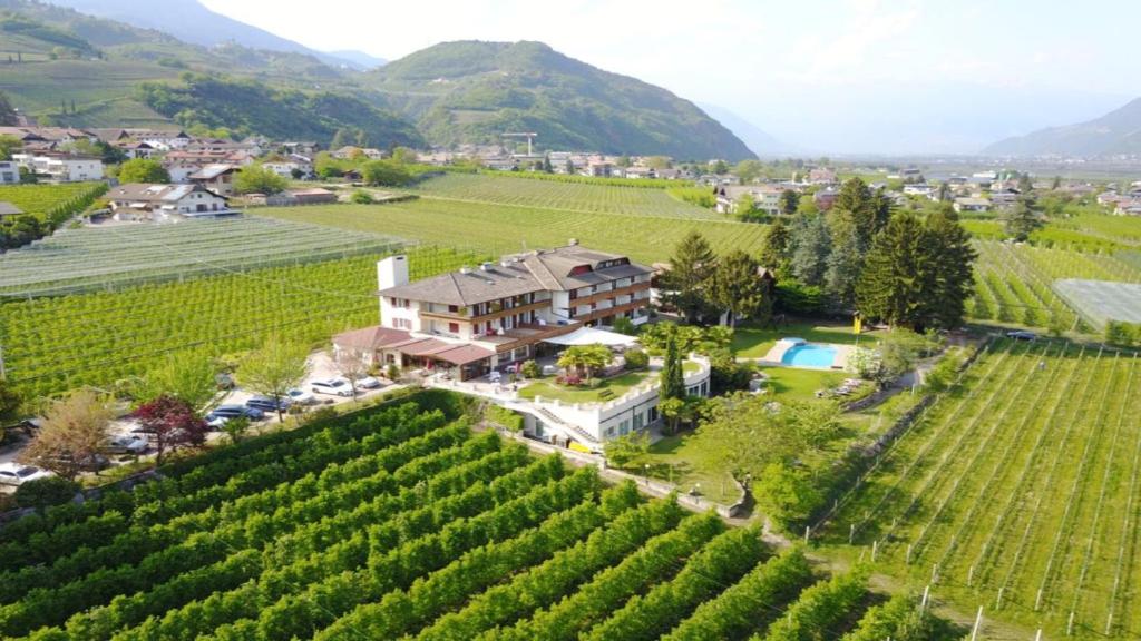 an aerial view of a estate with a vineyard at Hotel Wilma in Nalles