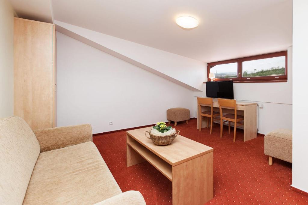 TV a/nebo společenská místnost v ubytování Hotel Panska Licha