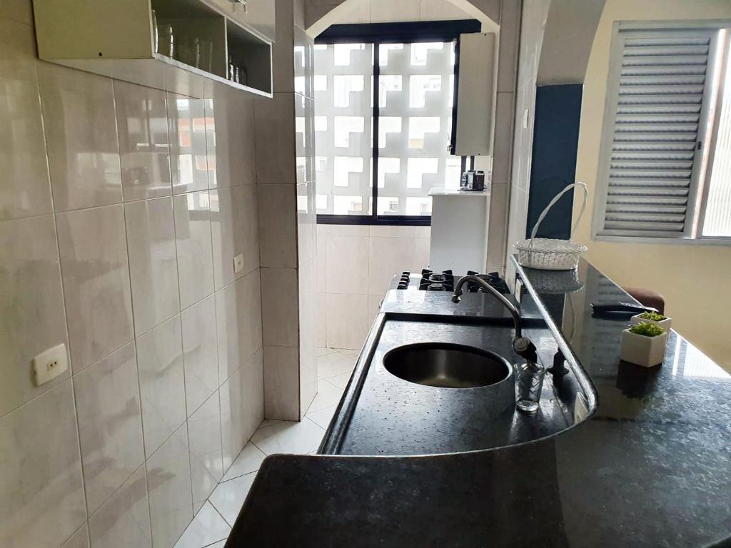  Apartamento confortável na orla da praia de Santos