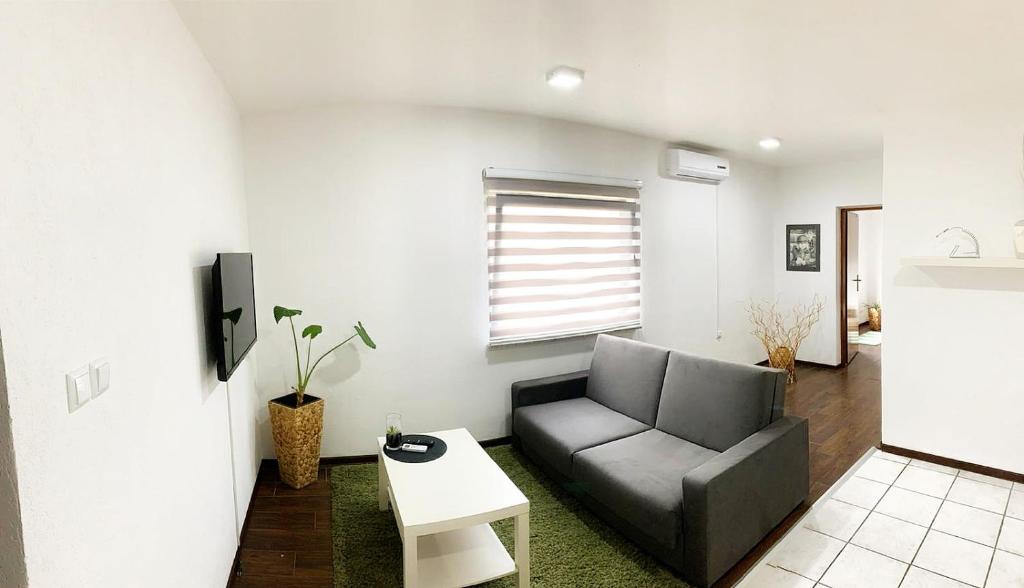 a living room with a couch and a table at Modern Apartment 2 in Brčko