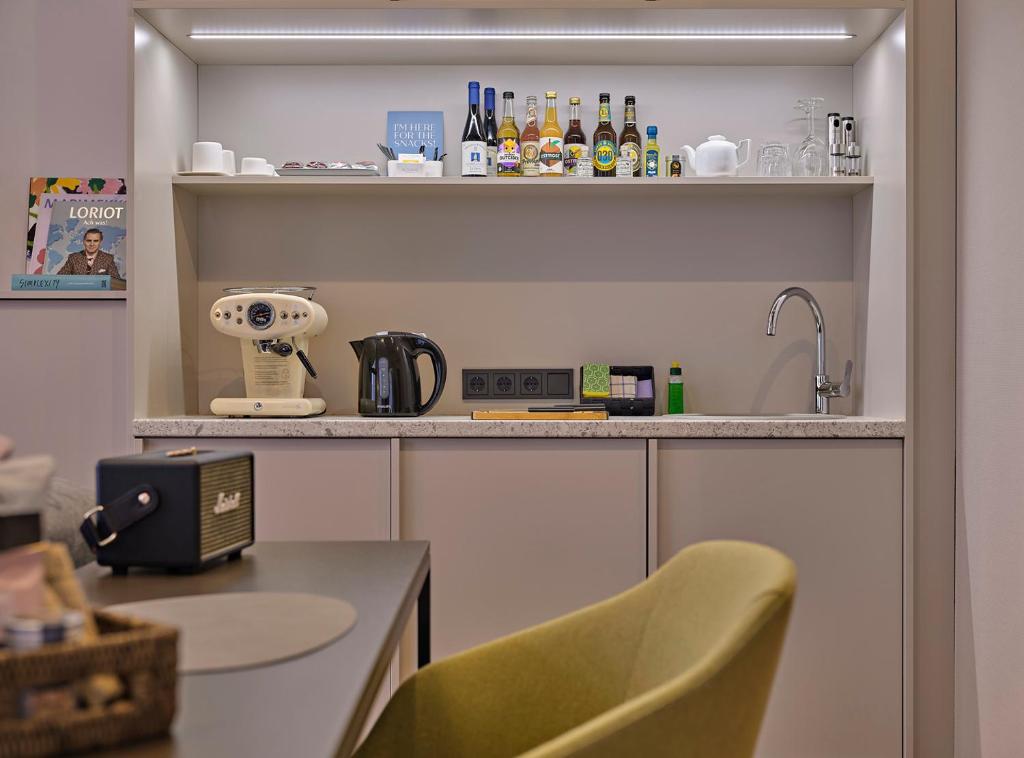 Kuchyň nebo kuchyňský kout v ubytování Classik Hotel Alexander Plaza