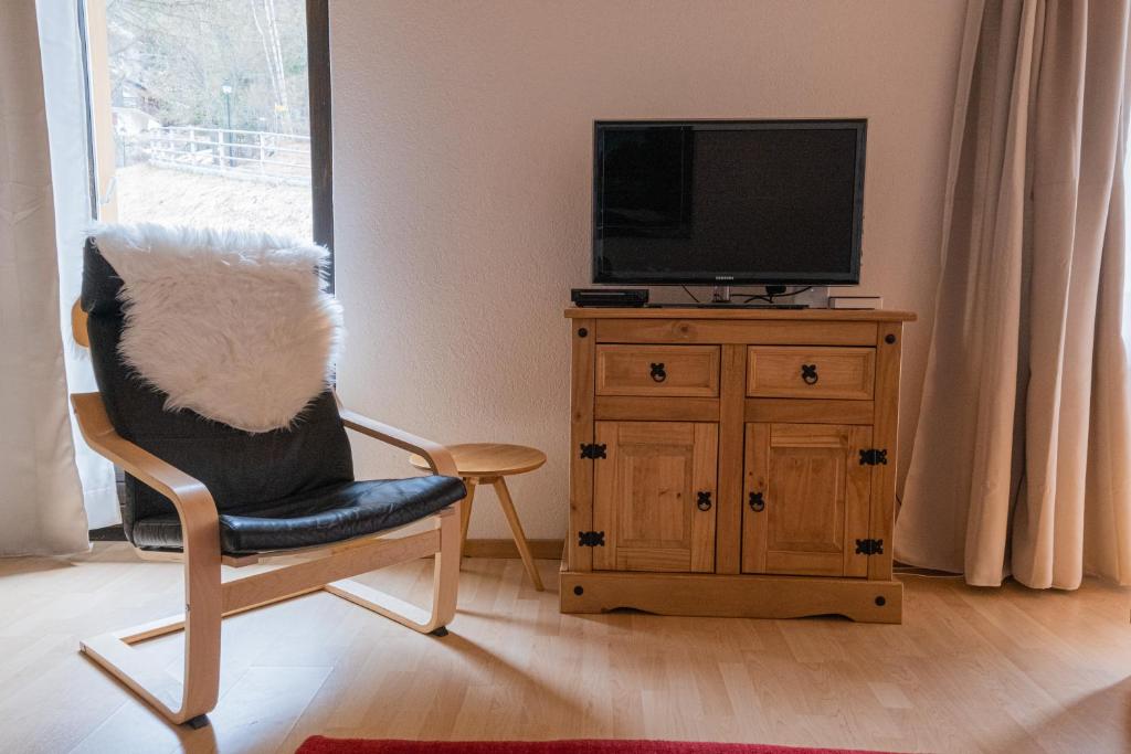TV a/nebo společenská místnost v ubytování Panorama at Haus Waldheim! Nr 12