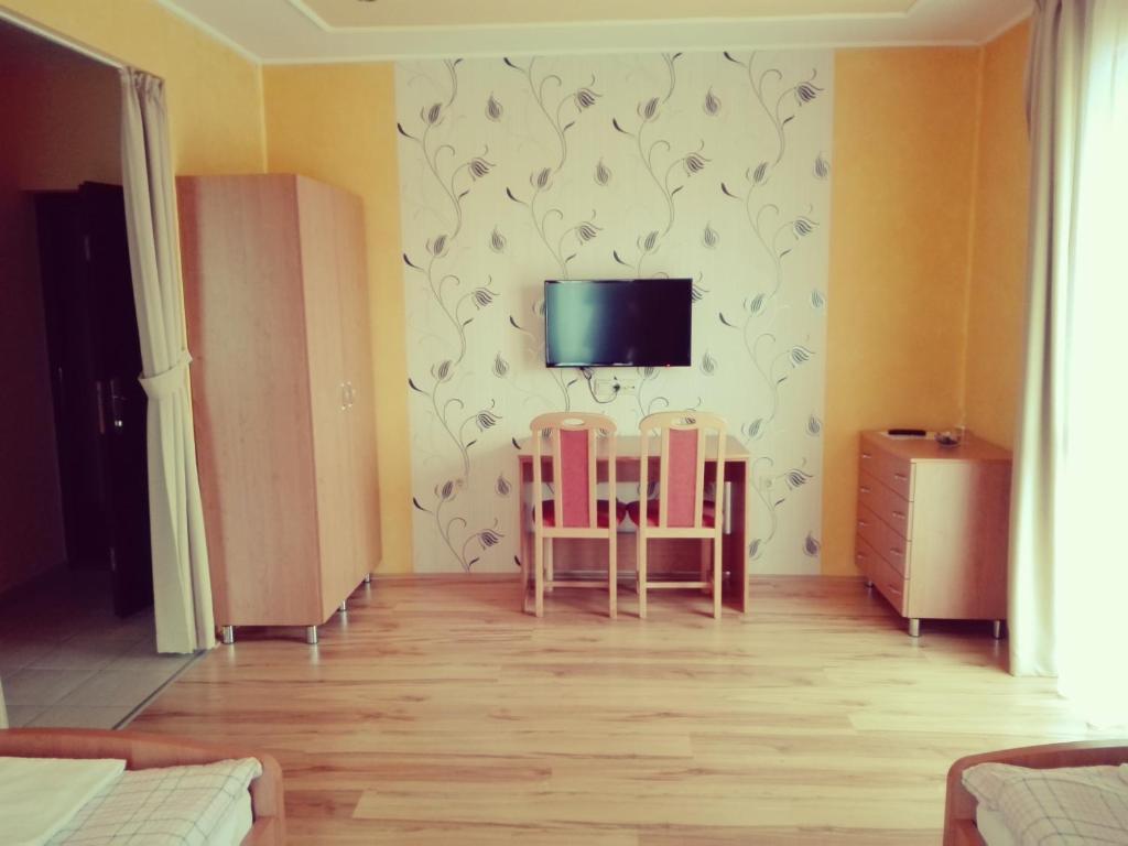 TV a/nebo společenská místnost v ubytování Főnix Apartmanház