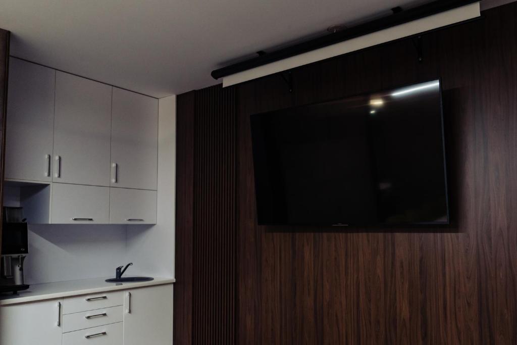 Kuchyň nebo kuchyňský kout v ubytování Hotel Aventus