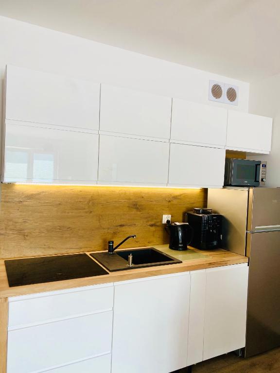 Kuchyňa alebo kuchynka v ubytovaní Apartament „Nova Polana” Kołobrzeg Polanki Park