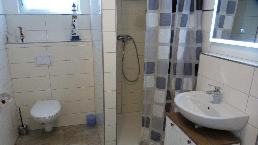 Koupelna v ubytování Bernstein Appartements