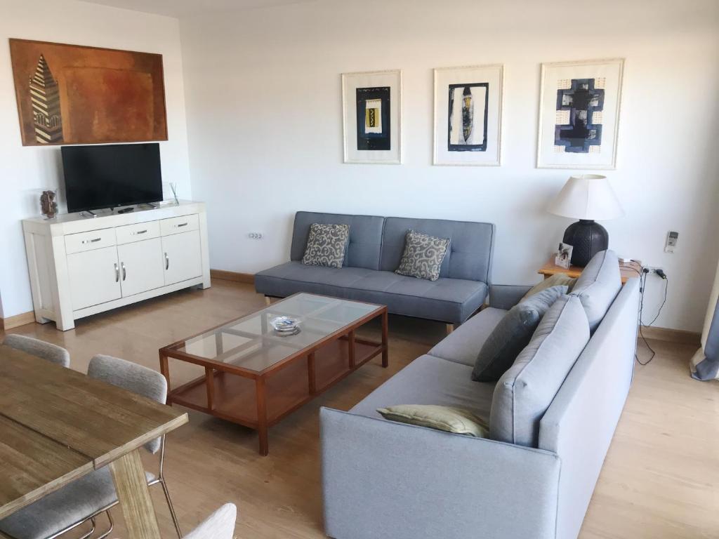 Televízia a/alebo spoločenská miestnosť v ubytovaní Apartamento Millán