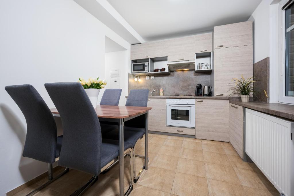 Kuchyň nebo kuchyňský kout v ubytování Apartmá SunGarden Liberec