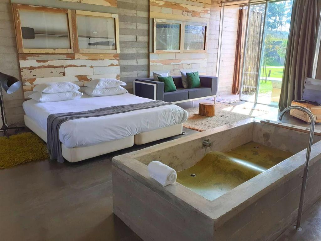 Uma cama ou camas num quarto em Rio do Prado