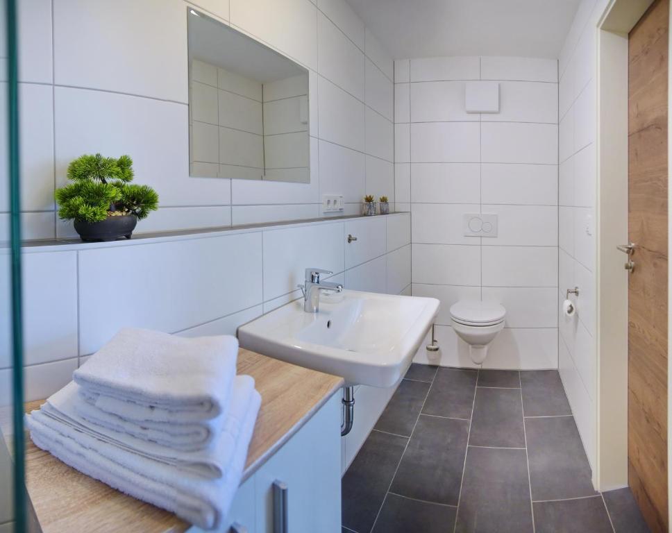 Koupelna v ubytování Boardinghouse Jungwirth-Wohnzeit