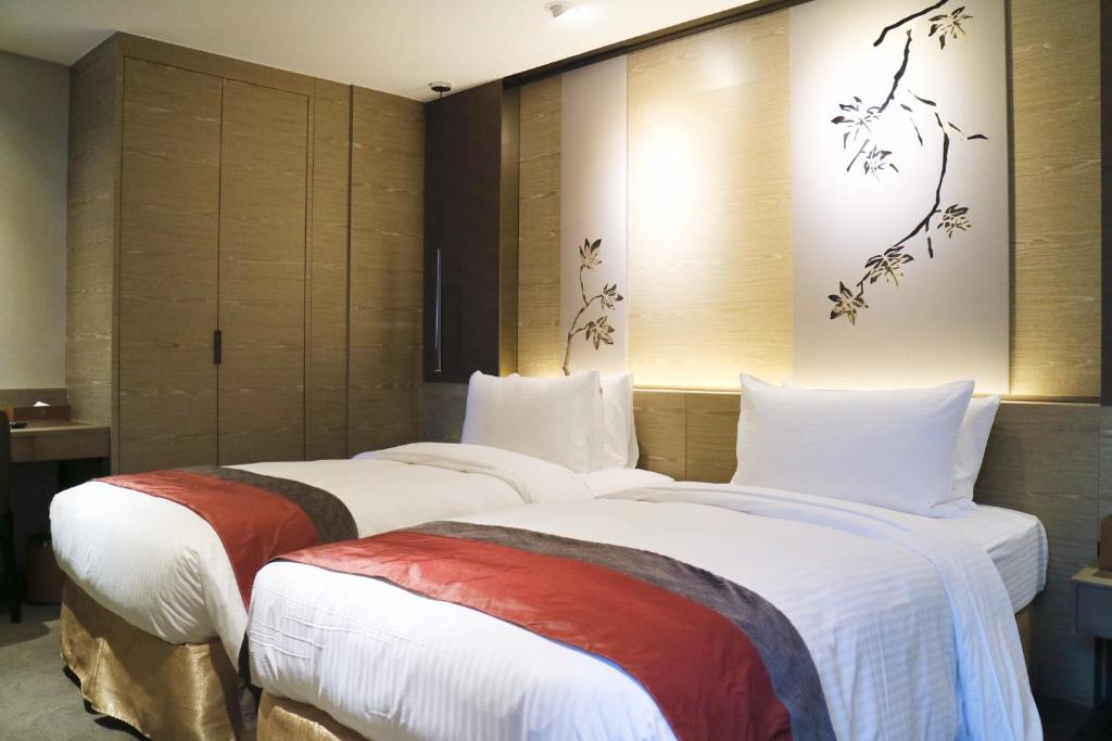 Green World Grand NanJing - 带有内部窗户的舒适双胞胎房间