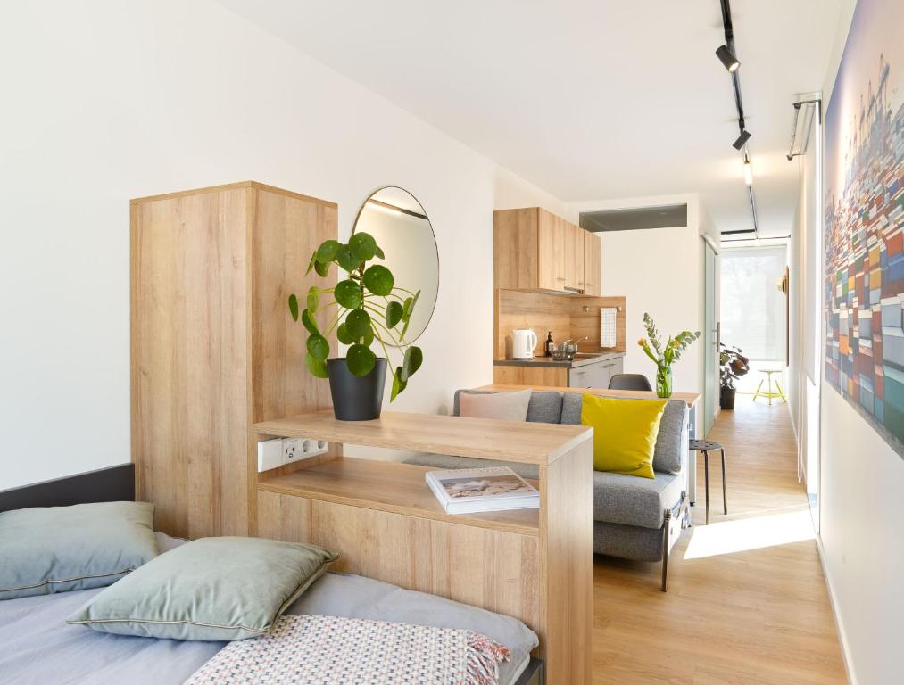 Kuchyň nebo kuchyňský kout v ubytování Modern ausgebauter Überseecontainer als Tiny House