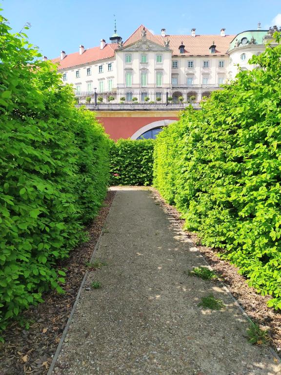 Vonkajšia záhrada v ubytovaní Royal Warsaw Apartment