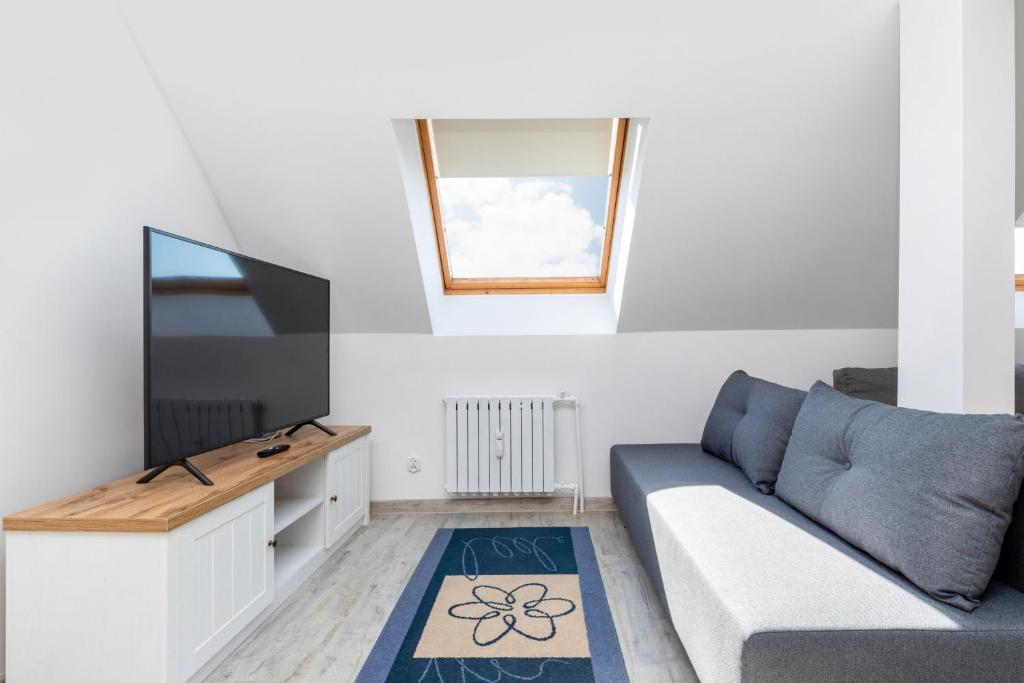Televízia a/alebo spoločenská miestnosť v ubytovaní Deluxe Apartments Turystyczna by Noclegi Renters