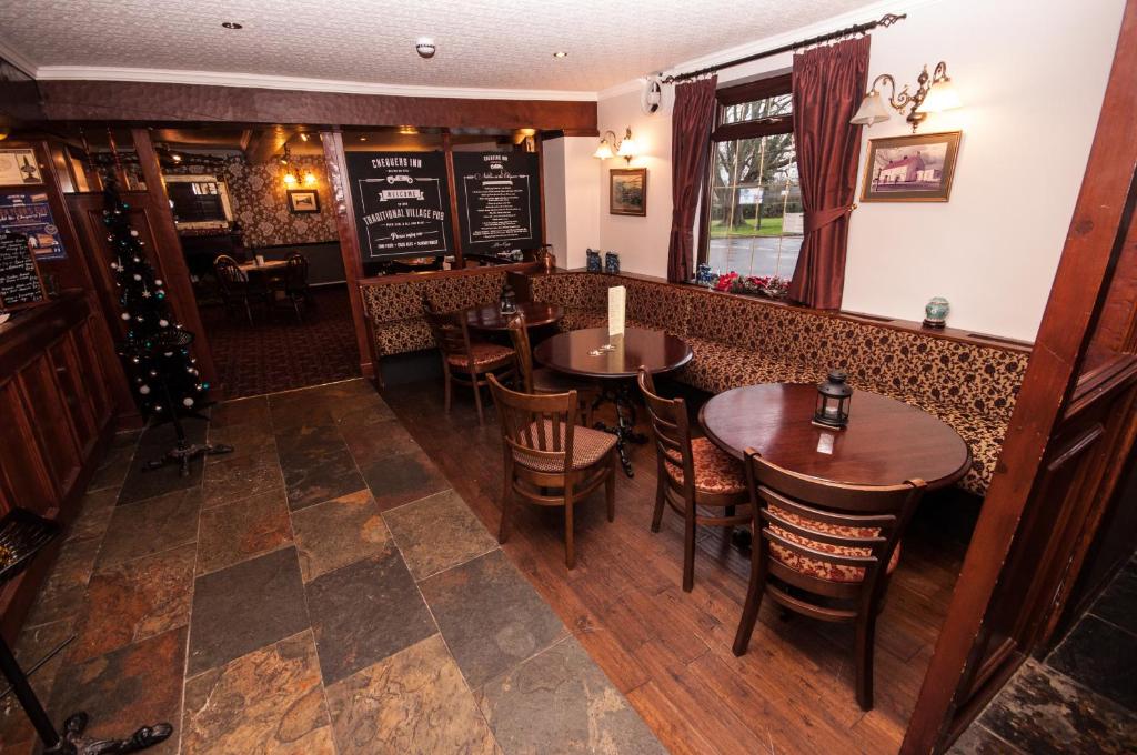 an overhead view of a restaurant with tables and chairs at The Chequers Inn in Darlington