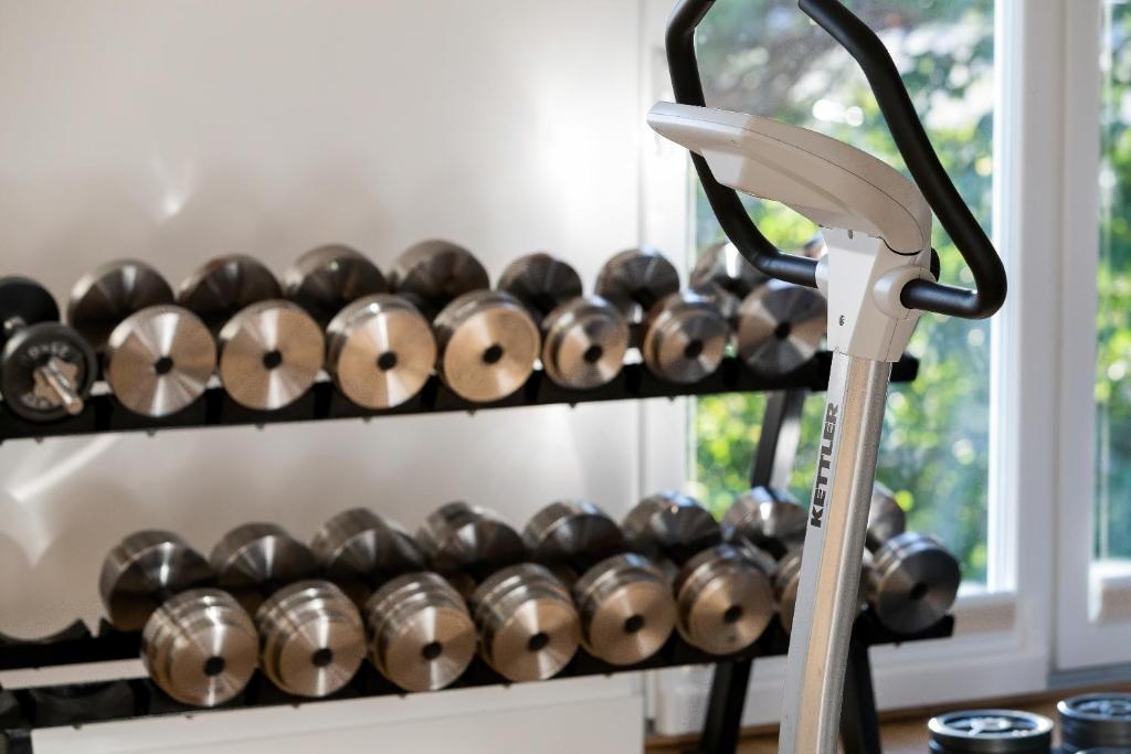 Posilňovňa alebo fitness centrum v ubytovaní Dom wakacyjny Cyprys