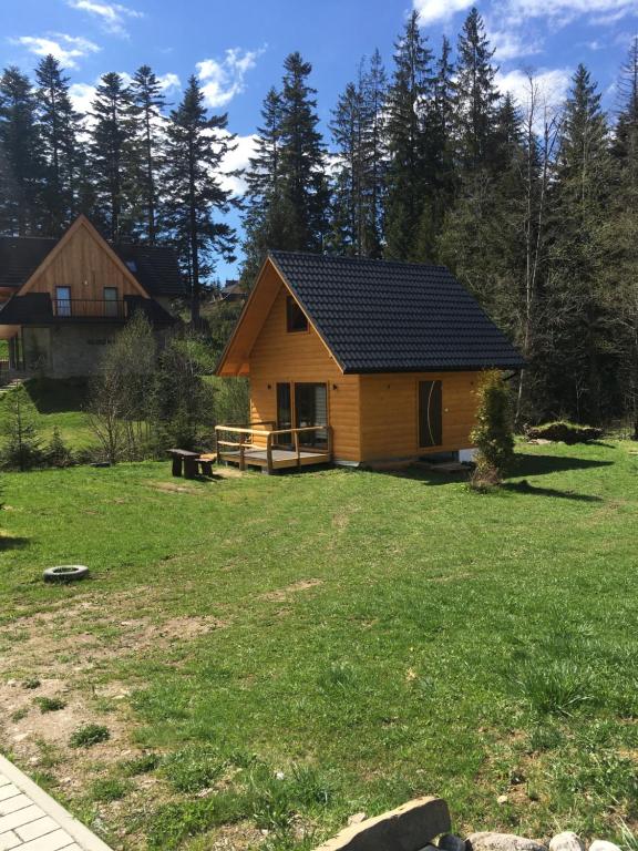 a small cabin in a yard with a yard at U Bartków in Kościelisko