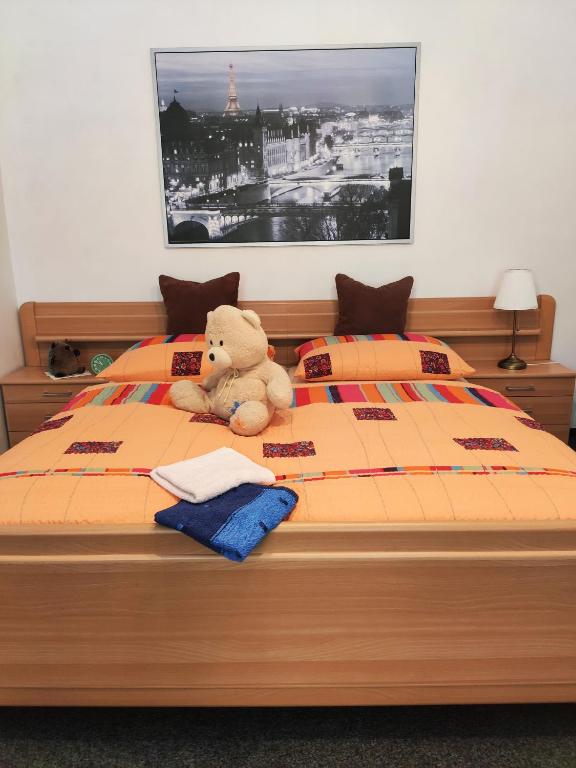 Postel nebo postele na pokoji v ubytování Penzion u Krtka