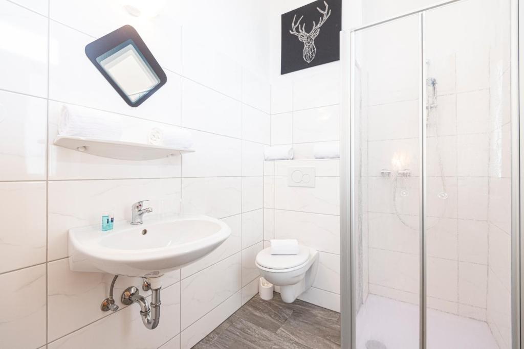 Koupelna v ubytování Hotel Bristol