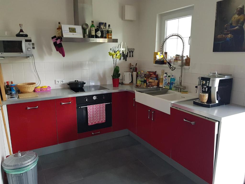 Kuchyň nebo kuchyňský kout v ubytování Holiday House Tereza