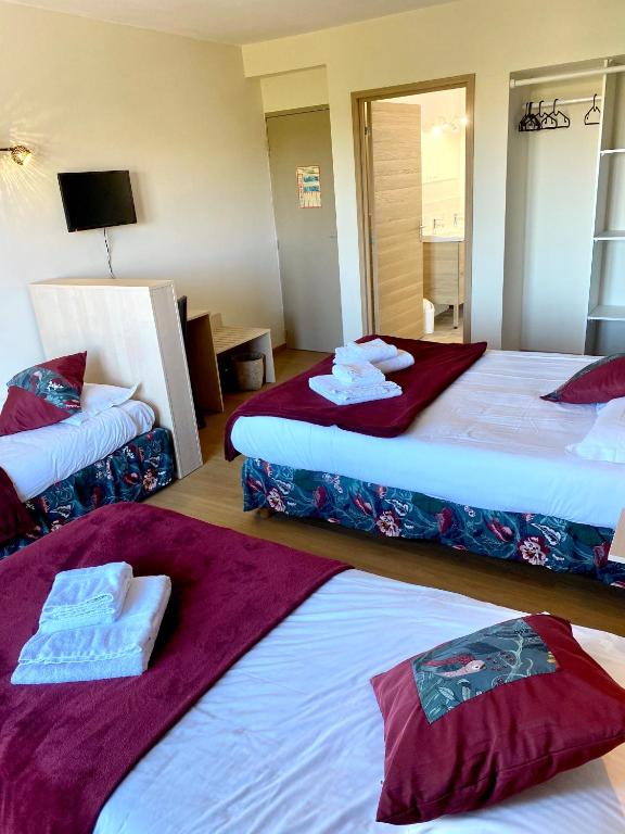 Postel nebo postele na pokoji v ubytování Hôtel Le Plaisance