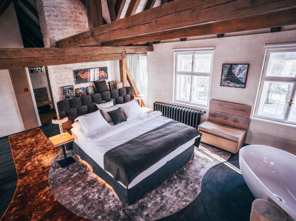 Tempat tidur dalam kamar di Ultra premium apartments