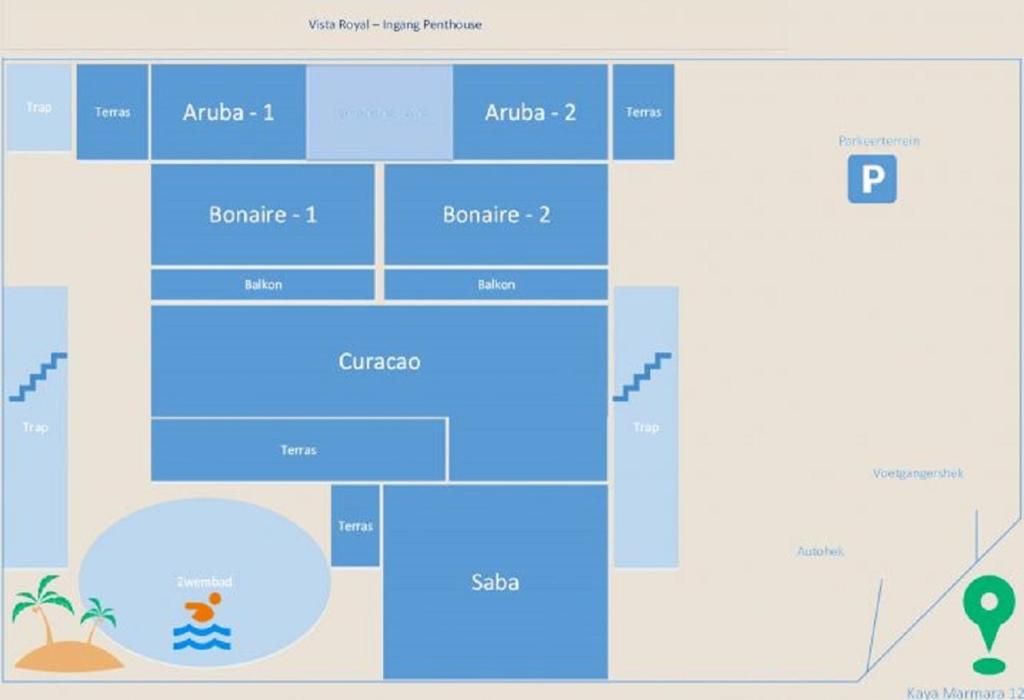 Půdorys ubytování A1 APARTMENT budget at JAN THIEL Curacao