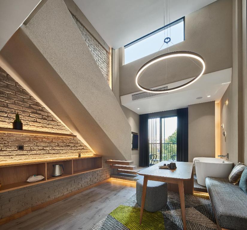 Istumisnurk majutusasutuses EBO Hotel Hangzhou Wulin - 5 mins drive to the West Lake