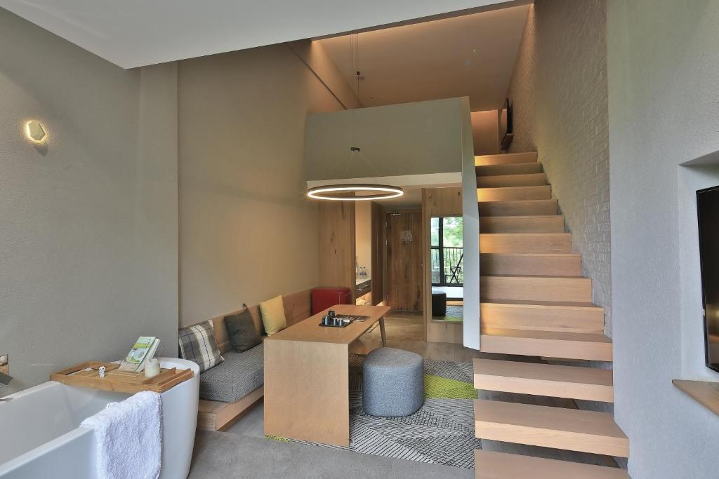 Istumisnurk majutusasutuses EBO Hotel Hangzhou Wulin - 5 mins drive to the West Lake