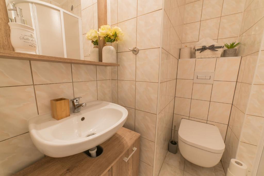 Kylpyhuone majoituspaikassa Apartmány U Sjezdovky