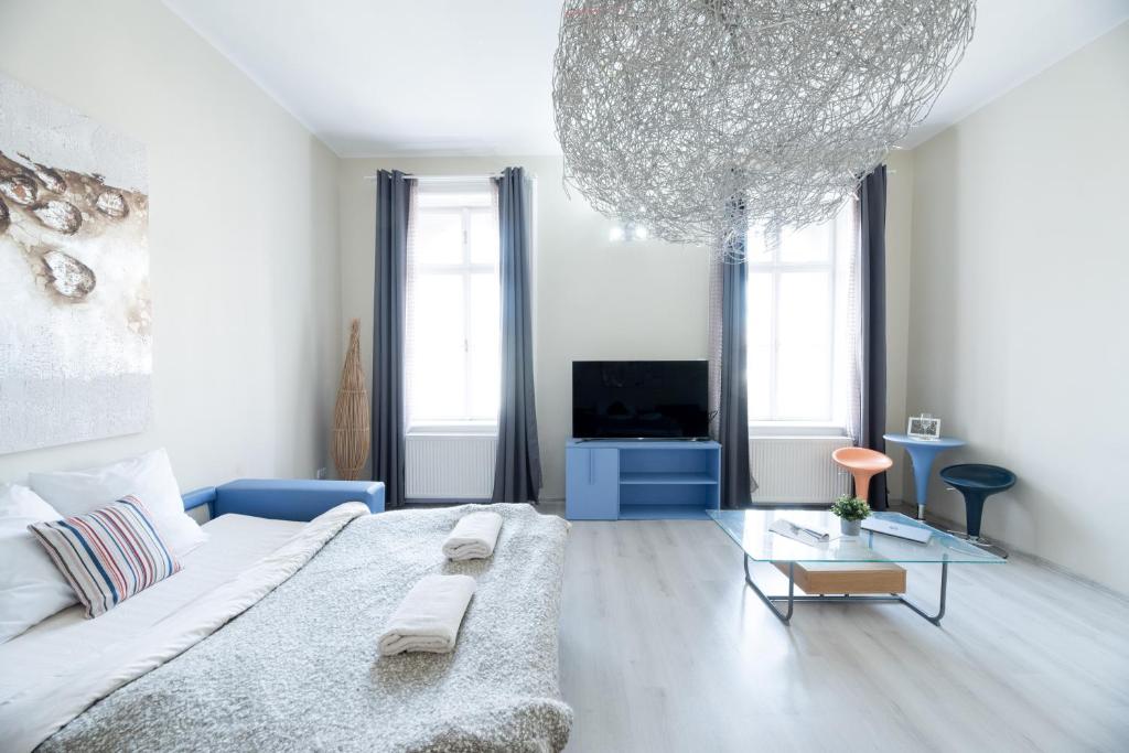 Posteľ alebo postele v izbe v ubytovaní BudapestEasyFlat Oktogon Lux