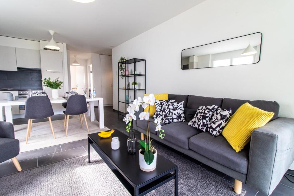 Kuchyň nebo kuchyňský kout v ubytování Modern 2 bedrooms apartment at Le Bouveret. Self-checkin.