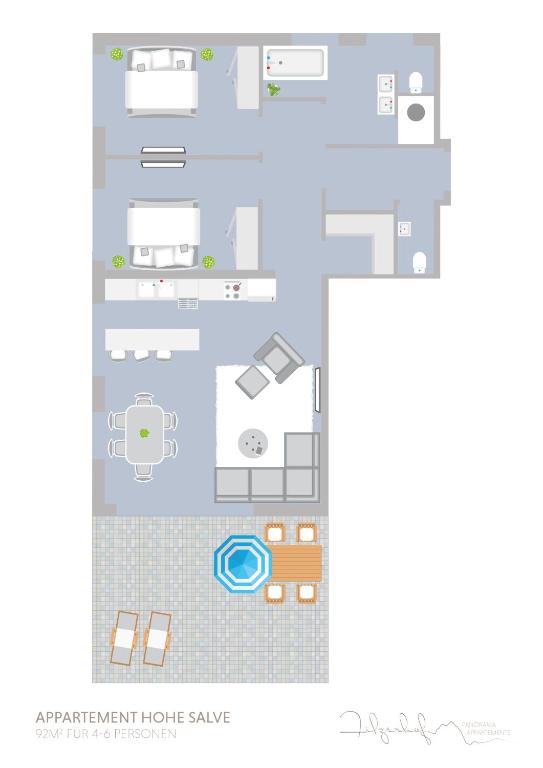 Plán poschodí v ubytovaní Panorama Appartements Filzerhof