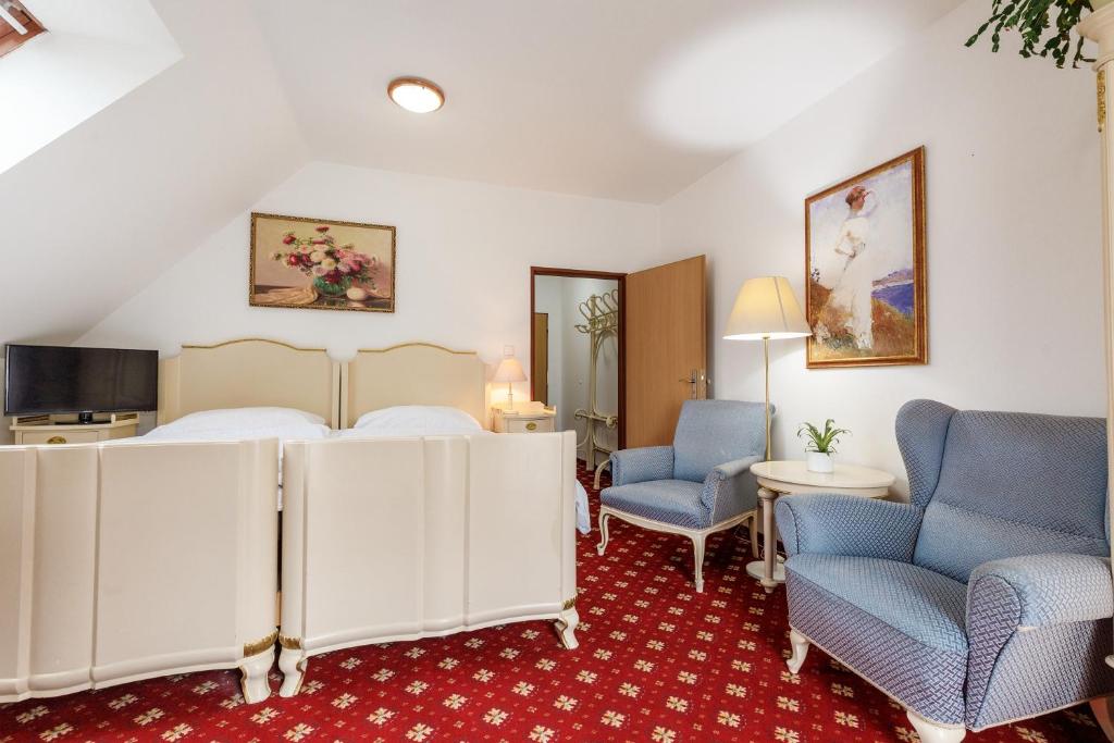 Letto o letti in una camera di Farma Hory