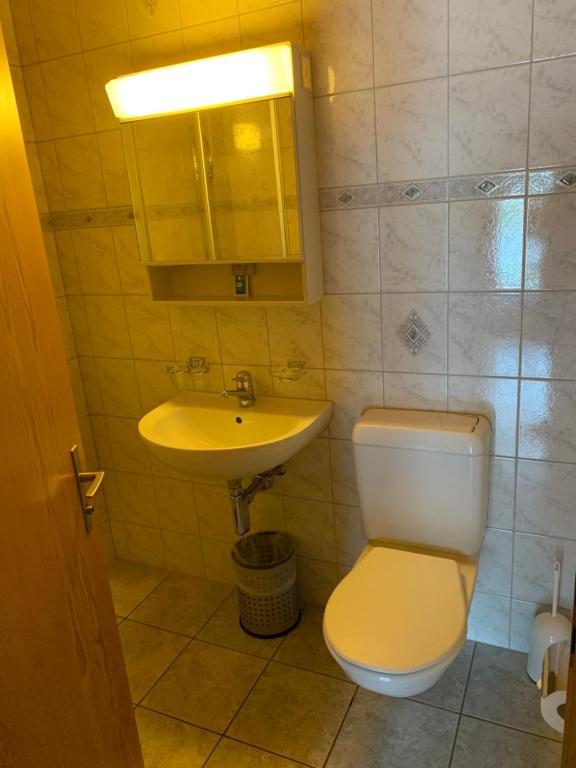 Koupelna v ubytování Hotel Hof und Post