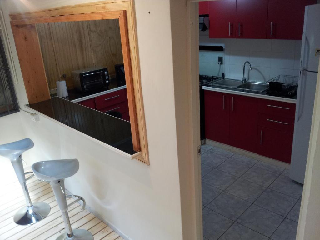 Kuchyň nebo kuchyňský kout v ubytování Hostal Caleta Abarca