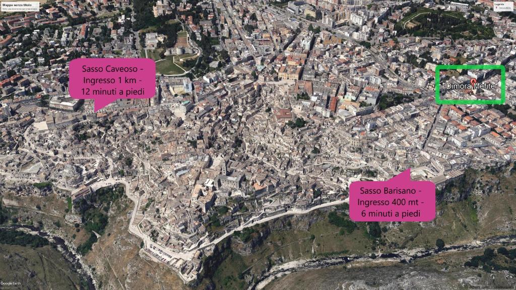 Nespecifikovaný výhled na destinaci Matera nebo výhled na město při pohledu z penzionu