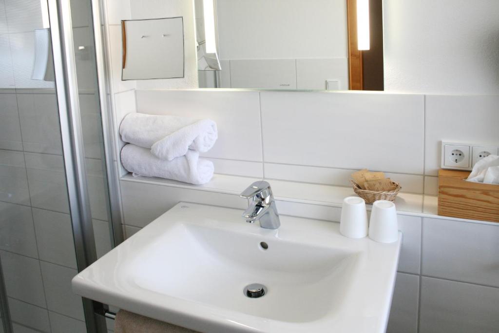 Koupelna v ubytování Hotel Alpensonne