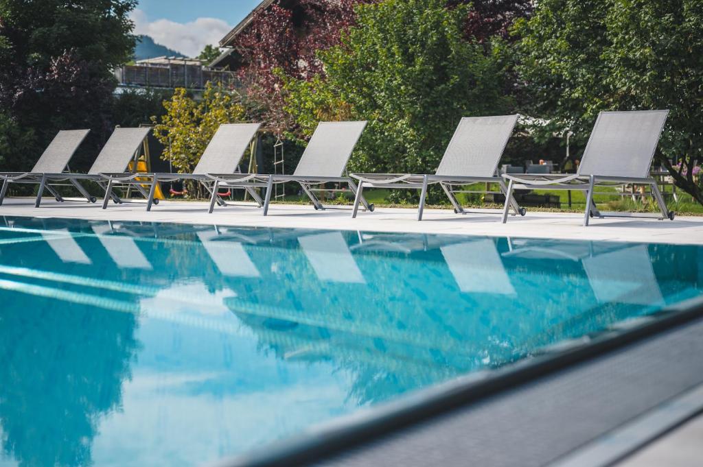 The swimming pool at or close to Hotel Schartner