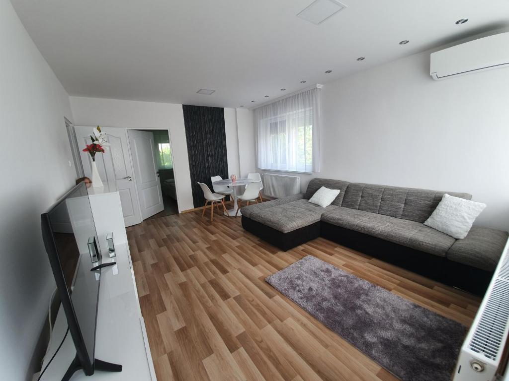 Telewizja i/lub zestaw kina domowego w obiekcie Mátrix apartman