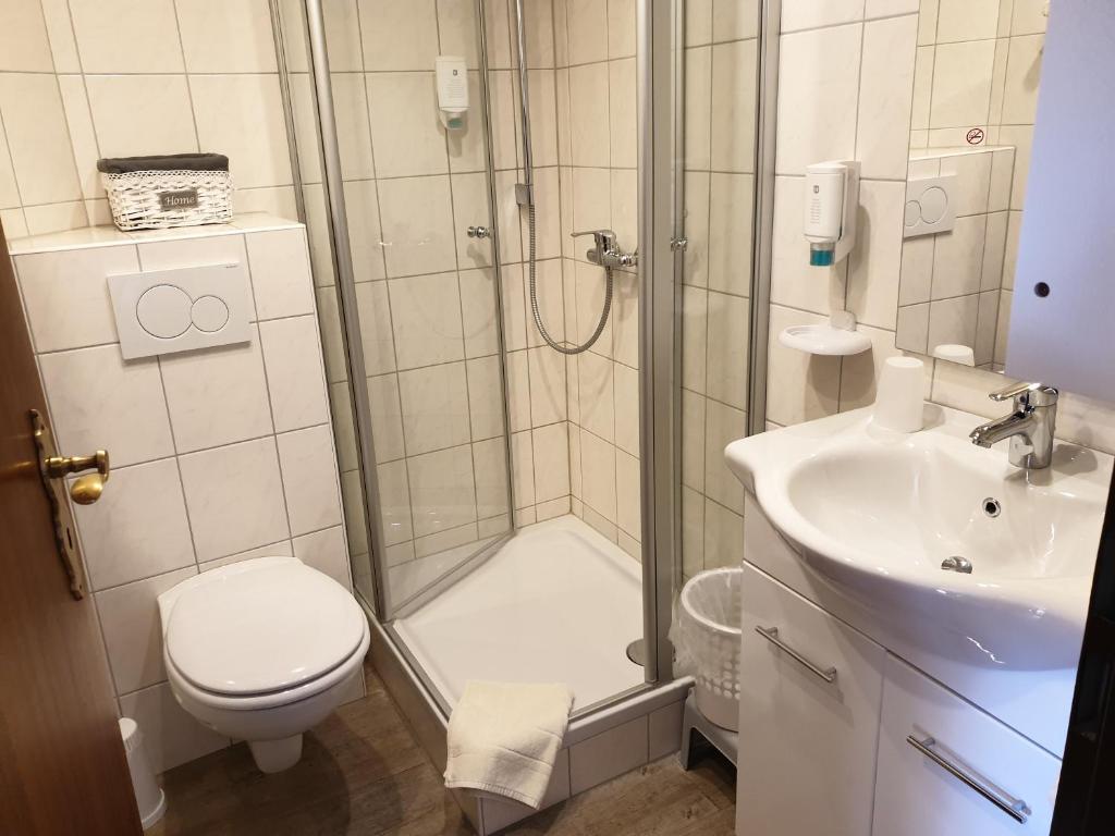 Koupelna v ubytování Haus Jutta