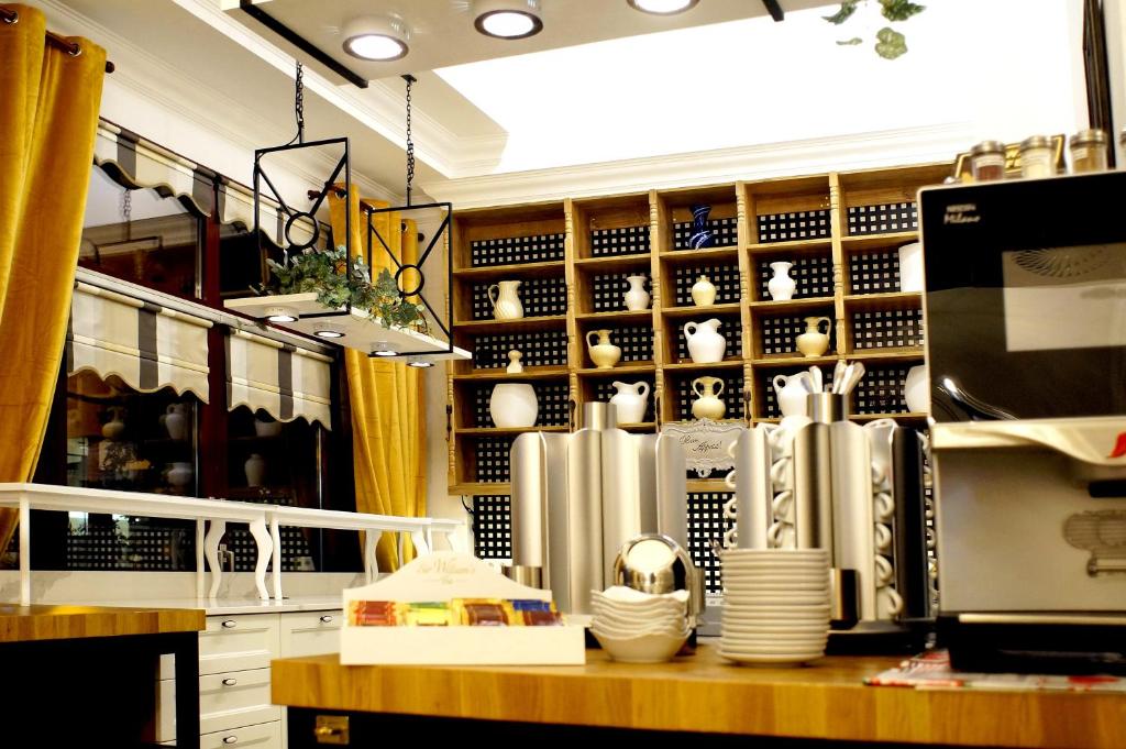 Kuchyň nebo kuchyňský kout v ubytování Hotel Ottaviano
