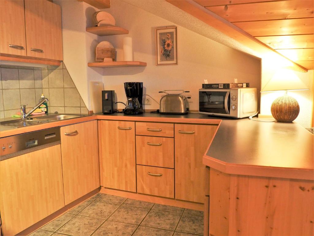Kuchyň nebo kuchyňský kout v ubytování Gästehaus Hackl