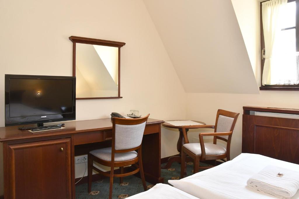 TV a/nebo společenská místnost v ubytování Hotel Buchlovice