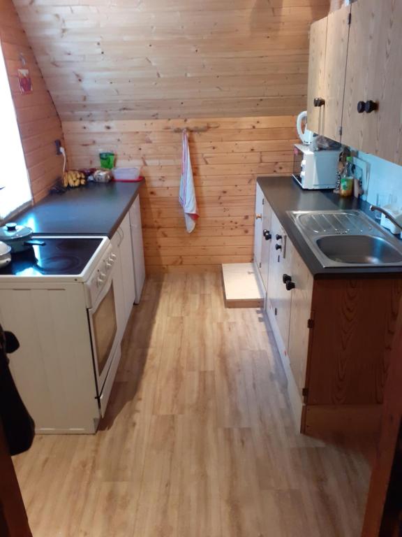 Kuchyň nebo kuchyňský kout v ubytování Chata v moravského krasu