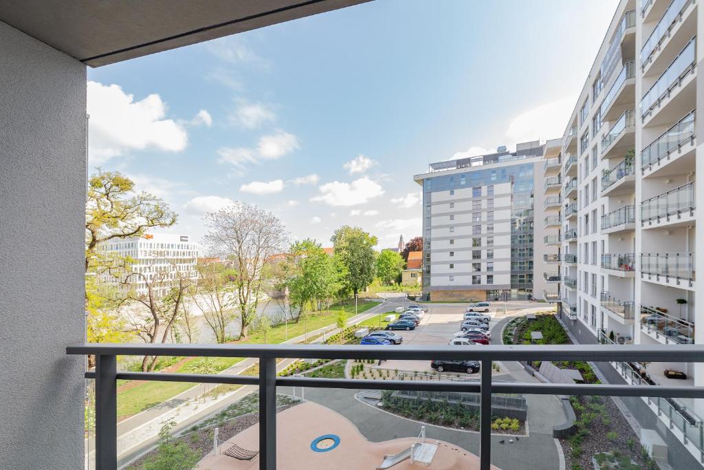 Balkón alebo terasa v ubytovaní Odra View Apartments III