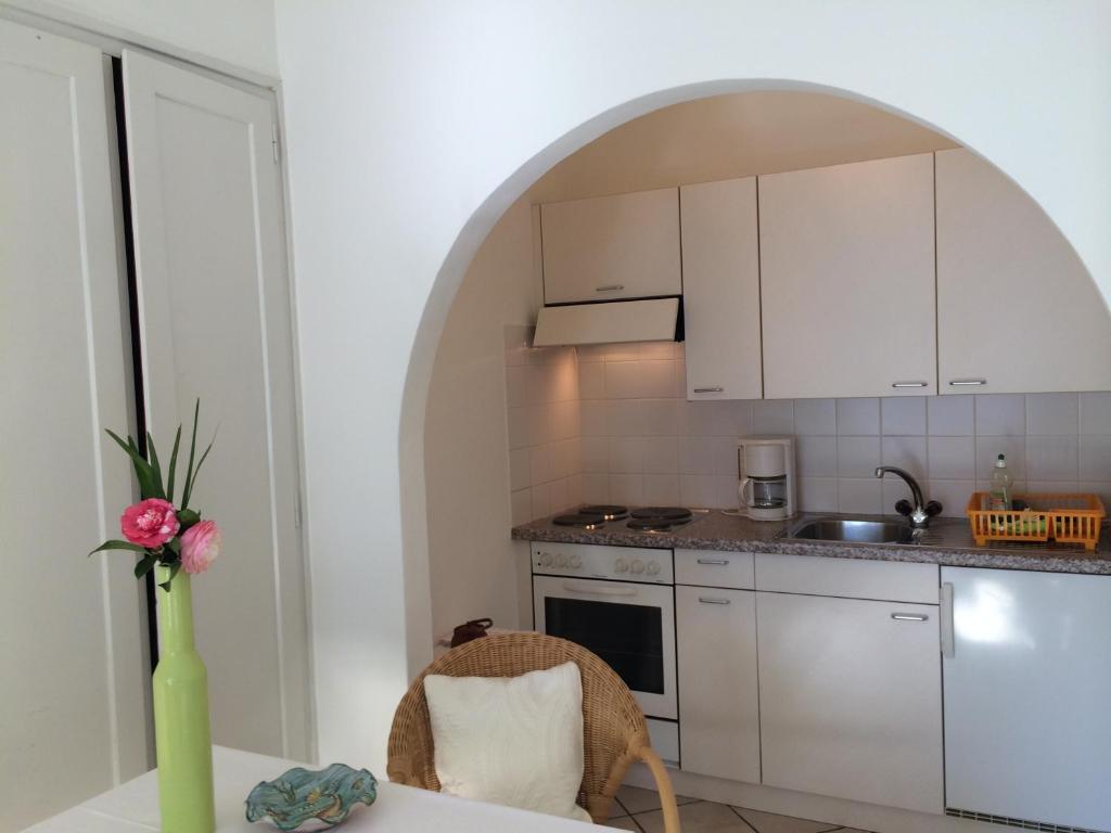 Kuchyň nebo kuchyňský kout v ubytování Apartments Posta al Lago