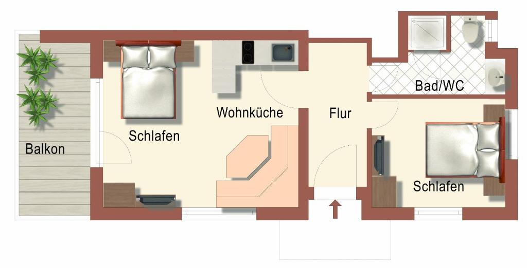 Půdorys ubytování FeWo Burgstaller