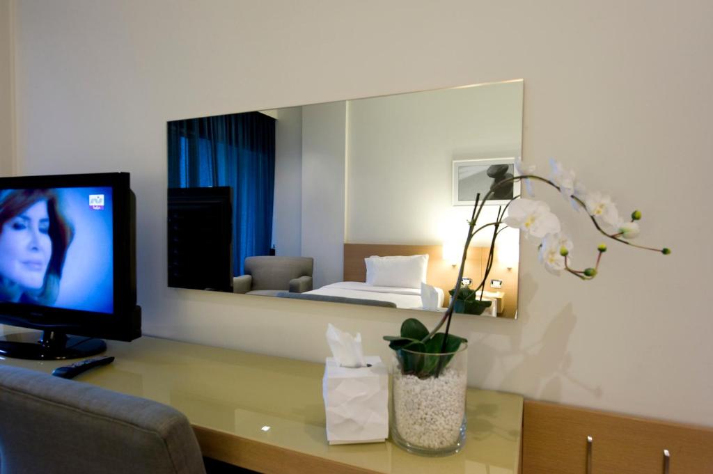 TV a/nebo společenská místnost v ubytování Hotel Cavalier