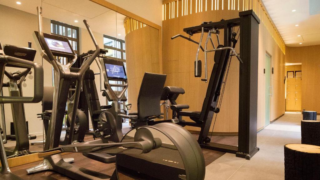 Fitness centrum a/nebo fitness zařízení v ubytování Le Cinq Codet